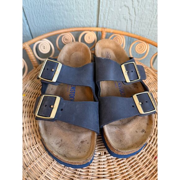 Birkenstock Arizona Sandals Midnight Blue Size 38 Women's - Picture 3 of 7